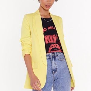 NASTYGAL “Meeting in the AM Longline Blazer” Yellow